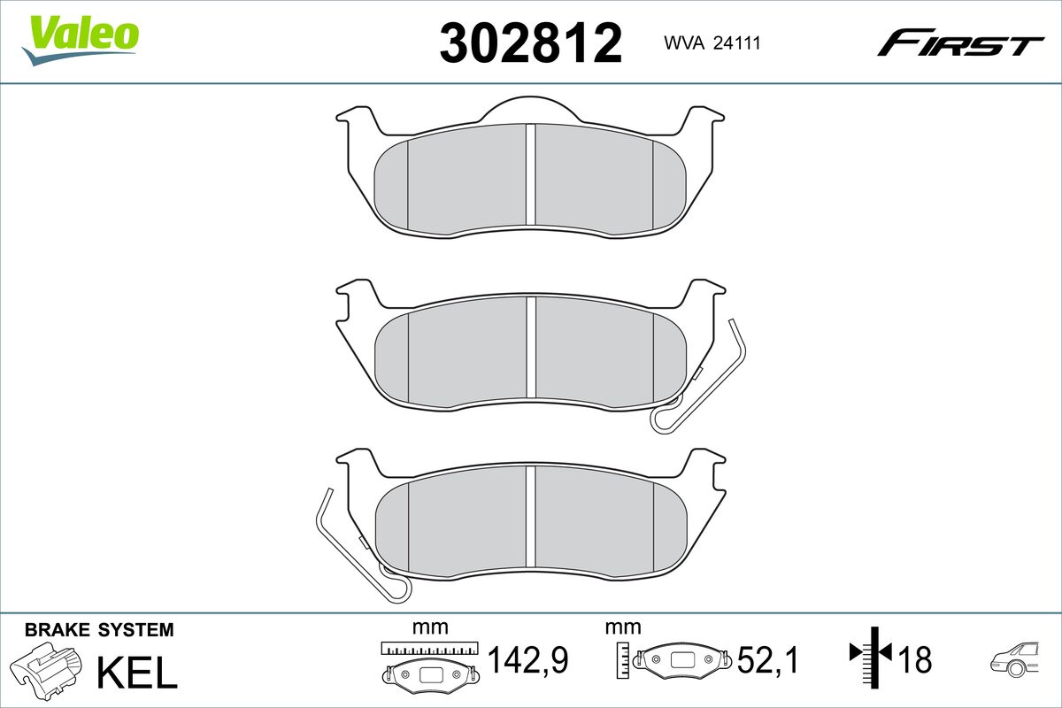 VALEO Fékbetét, mind 302812_VALEO